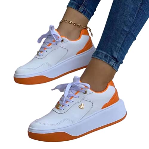 Onsoyours Damen Sommer Frühling Low Cut Sneaker Canvas Flache Schuhe Damen Freizeitschuhe Turnschuhe F Orange 38 EU von Onsoyours