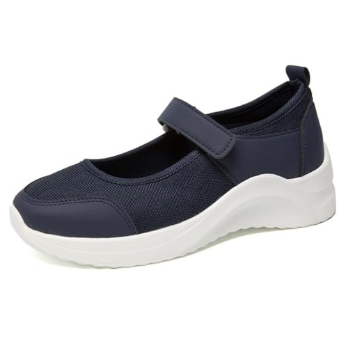 Onsoyours Damen Sommer Mesh Plateau Schuhe Freizeitschuhe Walkingschuhe Turnschuhe Runde Zehen Schuhe Sneaker Beiläufige Atmungsaktive Sandalen B Blau 42 EU von Onsoyours