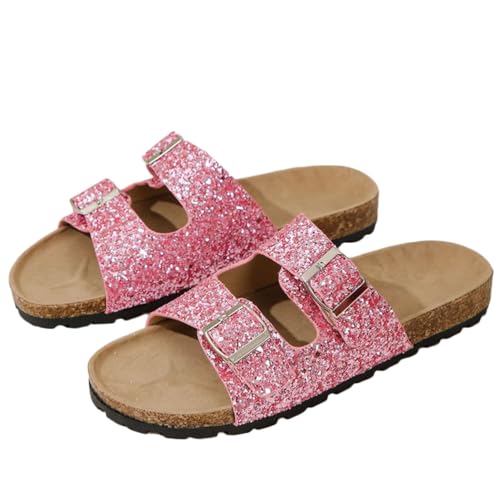 Onsoyours Damen Sommer Plateau Sandalen Keilabsatz Pantoletten Wedges Strass Sandaletten Vintage Freizeit Peep Toe Schuhe Geflochtene Schnur Strandsandalen Hausschuhe D Rosa 39 EU von Onsoyours