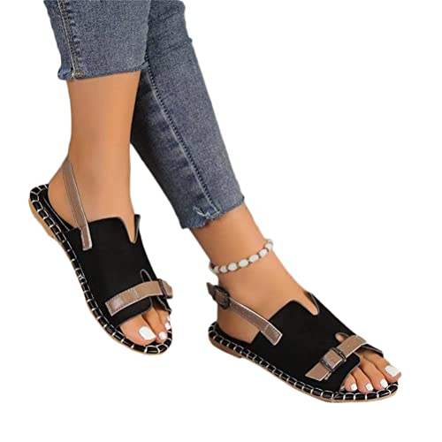 Onsoyours Damen Sommer Sandalen Orthopädische Sandalen Flip Flops Römersandalen Sommerschuhe Kopf Offene Reißverschluss Muffin Sandalen Strand Strandsandalen B Schwarz 39 EU von Onsoyours