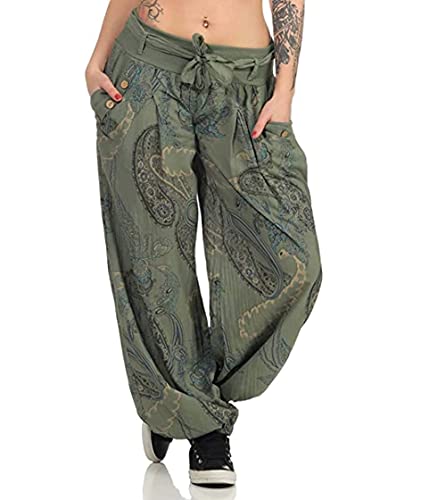 Onsoyours Damen Sommerhose Pumphose Haremshose Weite Bein Hosen Mit Blumenmuster Sommer Beiläufig Yogahosen Loose Leichte Aladinhose Armeegrün XL Onsoyours Damen Sommerhose Pumphose Haremshose Weite Bein Hosen Mit Blumenmuster Sommer Beiläufig Yogahosen Loose Leichte Aladinhose Armeegrün XL von Onsoyours