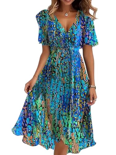Onsoyours Damen Sommerkleid Chiffon V-Ausschnitt Cocktailkleid Elegant Knielang Abendkleid Blumendruck Kurzarm Hochzeitsgäste Festkleid A Linie Kleid Freizeitkleid A05 Blau L Onsoyours Damen Sommerkleid Chiffon V-Ausschnitt Cocktailkleid Elegant Knielang Abendkleid Blumendruck Kurzarm Hochzeitsgäste Festkleid A Linie Kleid Freizeitkleid A05 Blau L von Onsoyours
