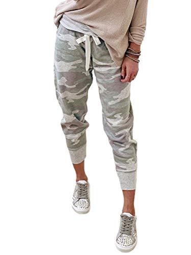 Onsoyours Damen Sporthosen Lang Jogginghose Loose Fit Elastischer Bund Freizeithosen Hohe Taile Tie-Dye Bequem Sweathose mit Bindeb?ndern C Camouflage Medium von Onsoyours