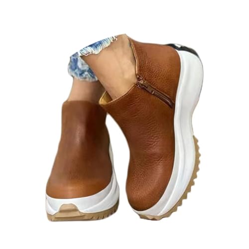 Onsoyours Damen Stiefeletten Keilabsatz Ankle Boots mit Seitlicher Reißverschluss Plattform Knöchel Stiefel Kurzschaft Boots Beiläufige Wasserdichte Freizeitschuhe C Braun 38 EU Onsoyours Damen Stiefeletten Keilabsatz Ankle Boots mit Seitlicher Reißverschluss Plattform Knöchel Stiefel Kurzschaft Boots Beiläufige Wasserdichte Freizeitschuhe C Braun 38 EU von Onsoyours