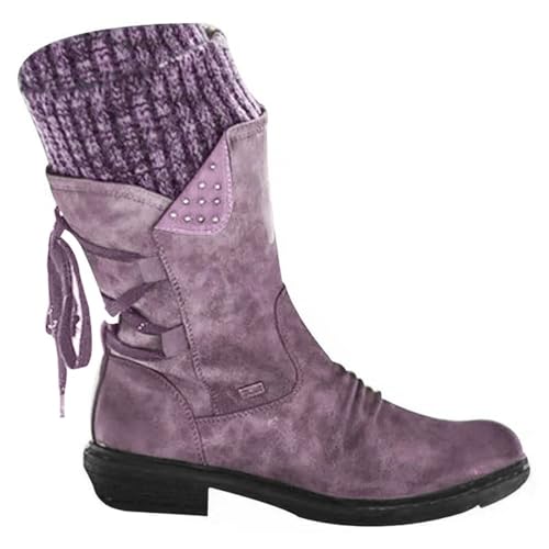 Onsoyours Damen Stiefeletten Modisch mit Niedrige Absätze Comfort Frauen Ankle Boots Herbst Winter Stiefelette Knöchel Schneestiefel Schuhe Violett 40 EU Onsoyours Damen Stiefeletten Modisch mit Niedrige Absätze Comfort Frauen Ankle Boots Herbst Winter Stiefelette Knöchel Schneestiefel Schuhe Violett 40 EU von Onsoyours