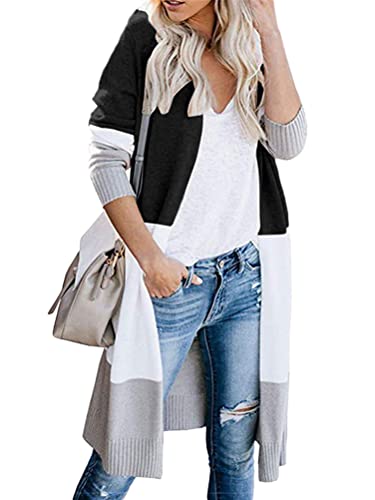 Onsoyours Damen Strickjacke Casual Cardigan Mantel Strickpullover Langarm Coat Jacke A Schwarz L von Onsoyours