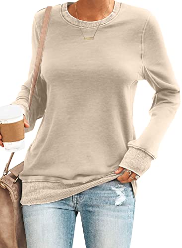 Onsoyours Damen Sweatshirt Langarmshirt Einfarbig Casual Rundhals Pullover Herbst Winter Elegant Basic Tunika Tops Oberteile A Aprikose 3XL Onsoyours Damen Sweatshirt Langarmshirt Einfarbig Casual Rundhals Pullover Herbst Winter Elegant Basic Tunika Tops Oberteile A Aprikose 3XL von Onsoyours