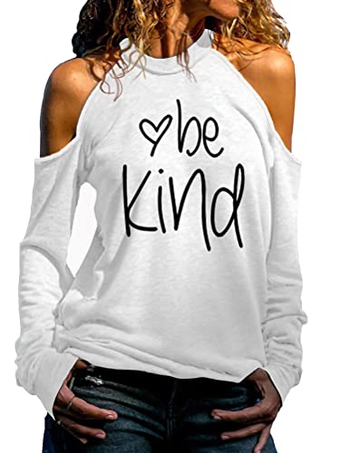 Onsoyours Damen Trägerloses Langarmshirt Liebe Herz Drucken Valentinstag Shirt Langarm Lässig Pullover Oberteile Rundhals Sweatshirt Tops Pullover Shirt Hemd Bluse A Muster-16 L von Onsoyours