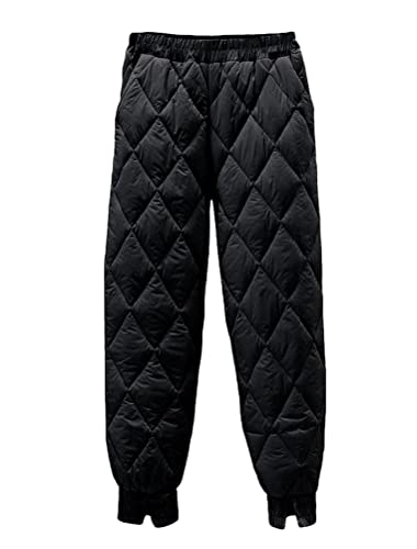 Onsoyours Damen Wanderhose Outdoorhose Softshellhose Winddicht Winter Warm Gefüttert Skihose Mode Rhombus Snowboardhose Trekkinghose Schwarz XS von Onsoyours