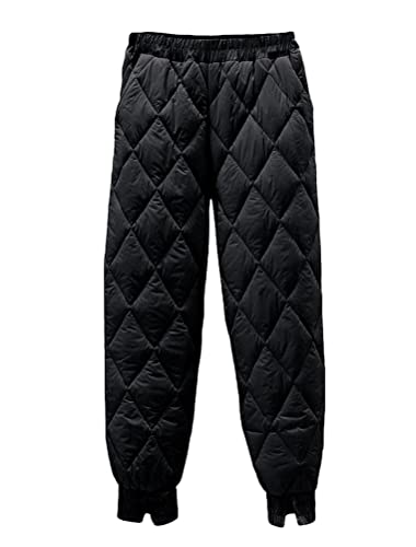 Onsoyours Damen Wanderhose Outdoorhose Softshellhose Winddicht Winter Warm Gefüttert Skihose Mode Rhombus Snowboardhose Trekkinghose Schwarz XXL von Onsoyours