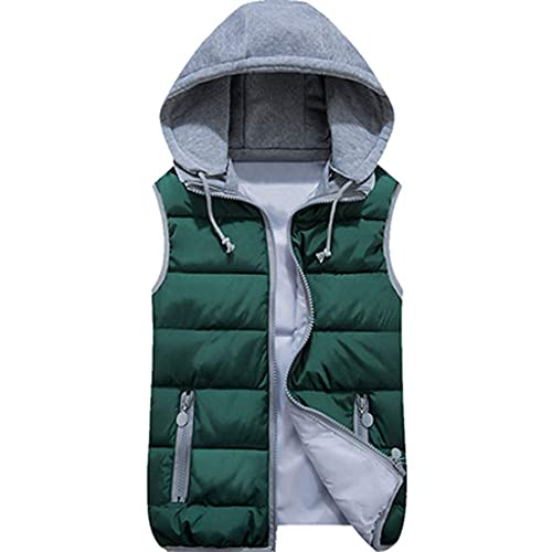 Onsoyours Damen Weste Steppweste Outdoor Weste Kurzweste Daunenweste Leicht Winterjacke Mit Kapuze Und Stehkragen Weste Jacke Winter Warm Ultraleicht B Grün S von Onsoyours