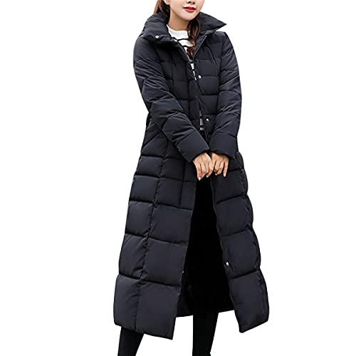 Onsoyours Damen Winter Jacke Parka Daunenjacke Winter Frau Warme Fellkapuze Lange Dicke Jacke Mantel Outwear Winterjacke Basic Steppmantel B Schwarz S von Onsoyours