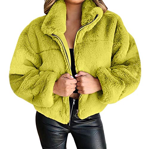 Onsoyours Damen Winterjacke Warme Mantel Mit Kapuze Plus Samt Warme Wintermantel Lange Jacke Winter Coat Schlanke Outwear Daunenmantel Winterparka Steppjacke Outdoor Kapuzenjacke Gelb 3XL von Onsoyours