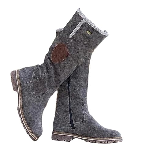 Onsoyours Damen Winterstiefel Warm gefütterte Schneestiefel Winterschuhe Winter Langschaftstiefel Stiefel Boots Schuhe A Grau 39 EU von Onsoyours