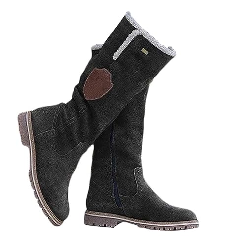 Onsoyours Damen Winterstiefel Warm gefütterte Schneestiefel Winterschuhe Winter Langschaftstiefel Stiefel Boots Schuhe A Schwarz 39 EU von Onsoyours