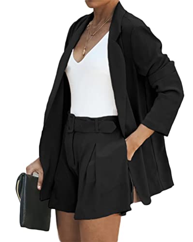 Onsoyours Damen Zweiteiliger Anzug Set Revers Business Büro Einfarbig Blazer Langarm Anzugjacke Hosenanzug Slim Fit Shorts 2 Stück Anzugsets A Schwarz XL Onsoyours Damen Zweiteiliger Anzug Set Revers Business Büro Einfarbig Blazer Langarm Anzugjacke Hosenanzug Slim Fit Shorts 2 Stück Anzugsets A Schwarz XL von Onsoyours