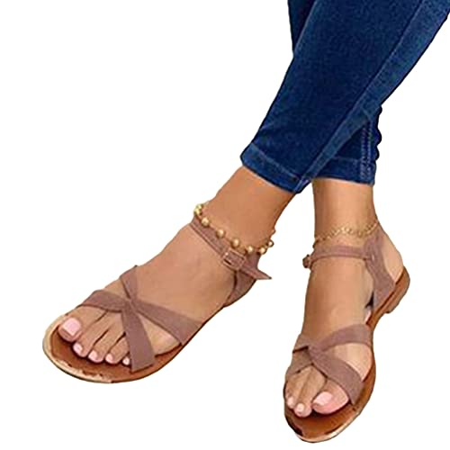 Onsoyours Frauen Damen Flip Flops Flache Sandalen Zehentrenner Sandals Flip Toe-Thong Sommerschuhe Elegant Römersandalen Riemchensandale Sommer Strandschuhe B Weinrot 41 EU von Onsoyours