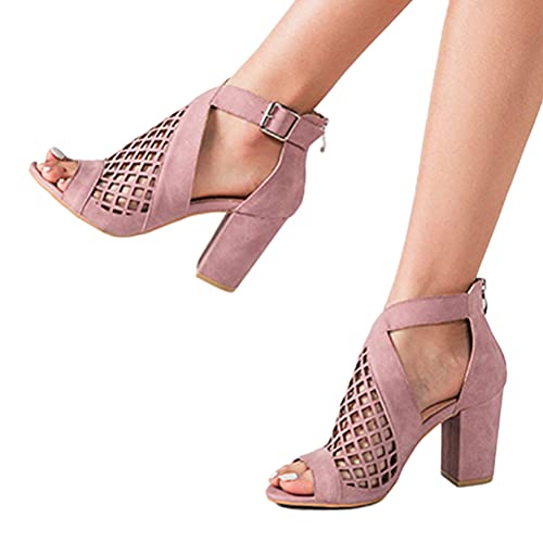 Onsoyours Frauen Sandalen Sommer Boho Offene Schuhe Plattform Rom Damen Freizeit Sandaletten Blockabsatz Slingback Sandals Party Sommerschuhe Strandsandalen A Rosa 40 EU von Onsoyours