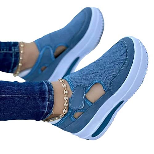 Onsoyours Frühling Turnschuhe Frauen Casual Atmungsaktive Sportschuhe, Freizeitschuhe Bequeme Segeltuchschuhe Damen Mode Trainer Mesh Schuhe A Blau 41 EU von Onsoyours