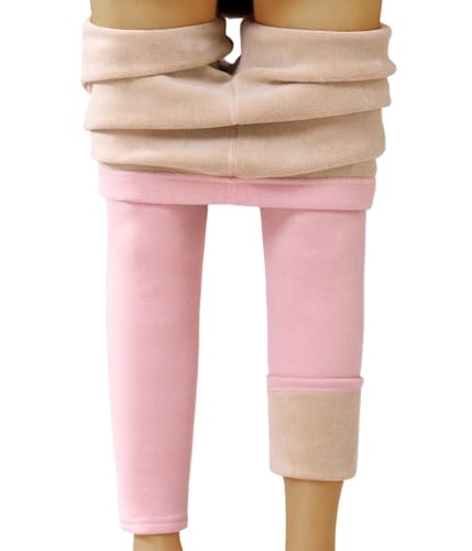 Onsoyours Gefütterte Leggings Damen Thermo Leggings Winter High Waist Fleece Gefütterte Strumpfhose Thermoleggings A Rosa M von Onsoyours