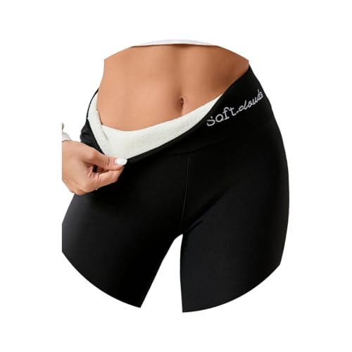 Onsoyours Gefütterte Leggings Damen Thermo Leggings Winter Verdickte Fleece Gefütterte Strumpfhose Thermoleggings A Schwarz L von Onsoyours
