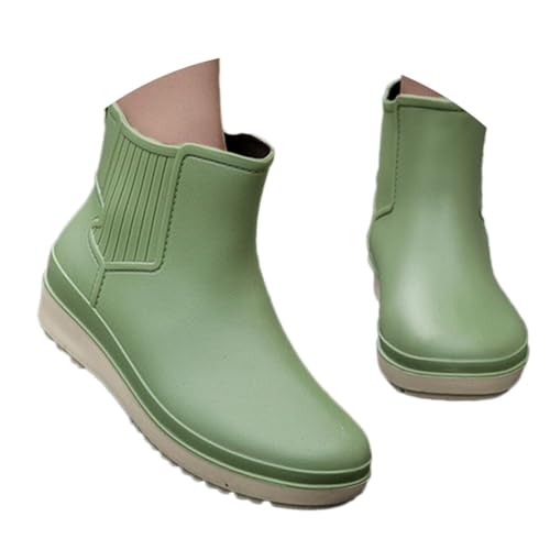 Onsoyours Gummistiefel Damen Gartenschuhe Sommer Kurzschaft Rain Boots Regenstiefel Sommerstiefeletten Wasserdicht Regenschuhe Reitstiefel B Grün 38 EU von Onsoyours