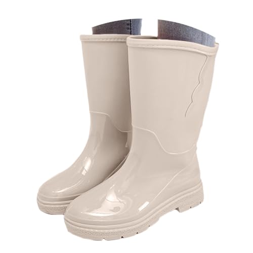 Onsoyours Gummistiefel Damen Halbhoch Gartenschuhe Sommer Rain Boots Regenstiefel Halbgummistiefel Wasserdicht Regenschuhe Reitstiefel B Beige 41 EU von Onsoyours