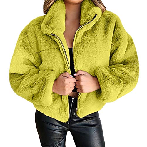 Onsoyours Herbst Winter Lose Damen Windbreaker Jacke Gefüttert Langarm Frauen Jacke Mantel Cord Patchwork Große Größen Gelb XL von Onsoyours