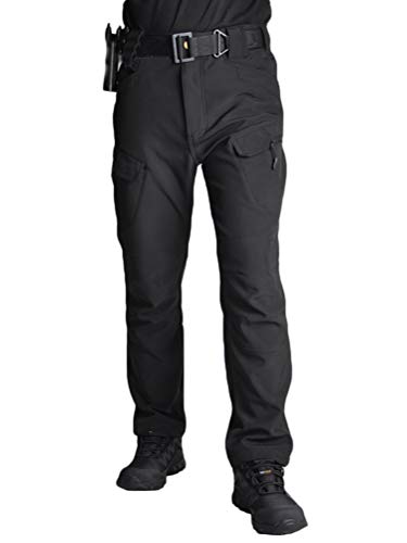 Onsoyours Herren Cargo Hose Baumwolle Outdoor Hose Männer Sommer Unifarben Hose Combat Tactical Tarnung Hose mit vielen Taschen Ranger Hose Arbeitshose B 01 Schwarz L von Onsoyours