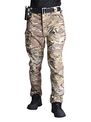 Onsoyours Herren Cargo Hose Baumwolle Outdoor Hose Männer Sommer Unifarben Hose Combat Tactical Tarnung Hose mit vielen Taschen Ranger Hose Arbeitshose B 02 Khaki XXL von Onsoyours
