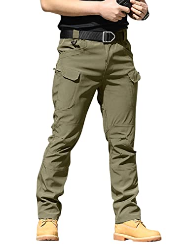 Onsoyours Herren Cargo Hose Militär Outdoor Hose mit Viele Taschen Männer Stretch Arbeitshosen Combat Tactical Hose Ranger Hose für Jagd Wandern A Armeegrün XL von Onsoyours