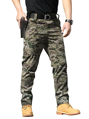 Onsoyours Herren Cargo Hose Militär Outdoor Hose mit Viele Taschen Männer Stretch Arbeitshosen Combat Tactical Hose Ranger Hose für Jagd Wandern B Camouflage 02 L von Onsoyours