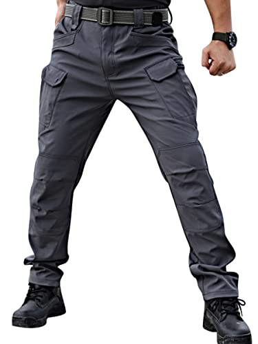 Onsoyours Herren Cargo Hose Militär Outdoor Hose mit Viele Taschen Männer Stretch Arbeitshosen Combat Tactical Hose Ranger Hose für Jagd Wandern C Grau XXL von Onsoyours
