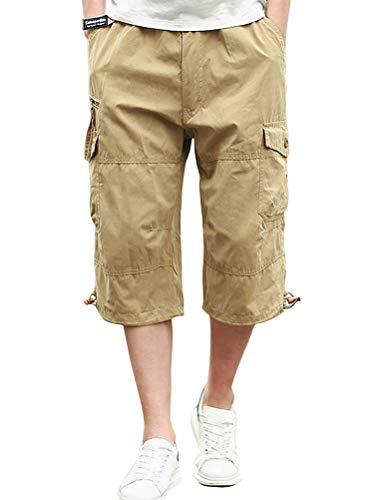 Onsoyours Herren Cargo Shorts Kurze Hosen Bermuda Short Sommer Cargoshort Sport Shorts Freizeithose Cargohose Sweatpant Regular Fit AA Khaki X-Large von Onsoyours