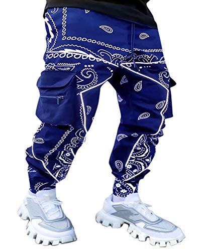 Onsoyours Herren Cargohose Jogginghose Streetwear Hosen Sweatpants Freizeit Lang Hosen Sporthose Outdoorhose Traininghose Mit Taschen A Dunkelblau XXL von Onsoyours