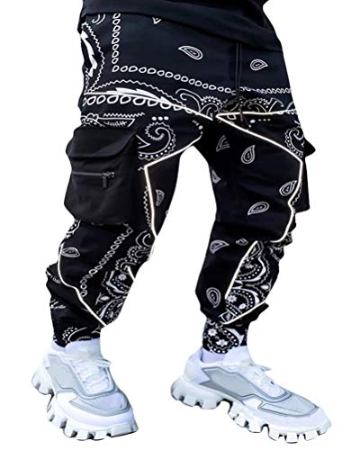 Onsoyours Herren Cargohose Jogginghose Streetwear Hosen Sweatpants Freizeit Lang Hosen Sporthose Outdoorhose Traininghose Mit Taschen A Schwarz XXL von Onsoyours