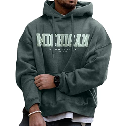 Onsoyours Herren Damen Kapuzenpullover Hoodie Hip Hop Sweatshirt Oversize Druck Kapuzenjacke Oversize Langarmshirt Teenager Oberteile Pullover Tops Warm Vintage Paare Unisex B Grau 3XL von Onsoyours