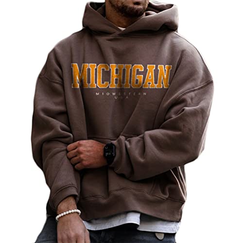 Onsoyours Herren Damen Kapuzenpullover Hoodie Hip Hop Sweatshirt Oversize Druck Kapuzenjacke Oversize Langarmshirt Teenager Oberteile Pullover Tops Warm Vintage Paare Unisex B Khaki XL von Onsoyours