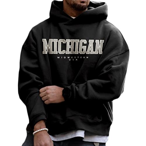 Onsoyours Herren Damen Kapuzenpullover Hoodie Hip Hop Sweatshirt Oversize Druck Kapuzenjacke Oversize Langarmshirt Teenager Oberteile Pullover Tops Warm Vintage Paare Unisex B Schwarz S von Onsoyours