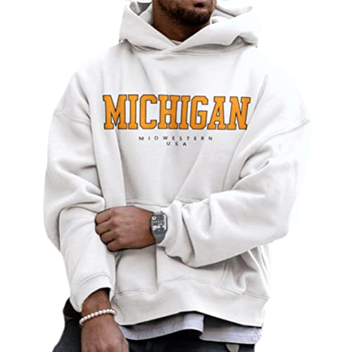 Onsoyours Herren Damen Kapuzenpullover Hoodie Hip Hop Sweatshirt Oversize Druck Kapuzenjacke Oversize Langarmshirt Teenager Oberteile Pullover Tops Warm Vintage Paare Unisex B Weiß M von Onsoyours