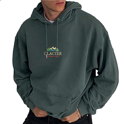 Onsoyours Herren Damen Kapuzenpullover Hoodie Hip Hop Sweatshirt Oversize Druck Kapuzenjacke Oversize Langarmshirt Teenager Oberteile Pullover Tops Warm Vintage Paare Unisex E Grün L von Onsoyours