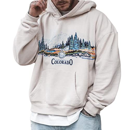 Onsoyours Herren Damen Kapuzenpullover Hoodie Hip Hop Sweatshirt Oversize Druck Kapuzenjacke Oversize Langarmshirt Teenager Oberteile Pullover Tops Warm Vintage Paare Unisex F6 Weiß S von Onsoyours