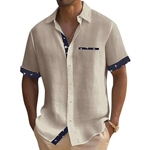 Onsoyours Herren Hemd Kurzarm Leinenhemd aus Baumwollmischung Kariert Freizeit Sommer Strand Kurzarmhemd Men´s Shirt Button Down Freizeithemd C Khaki XS Onsoyours Herren Hemd Kurzarm Leinenhemd aus Baumwollmischung Kariert Freizeit Sommer Strand Kurzarmhemd Men´s Shirt Button Down Freizeithemd C Khaki XS von Onsoyours