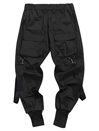 Onsoyours Herren Hose Mode Cargo Hose Muti Taschen Bandage Casual Sporthosen Harem Hose Männer Freizeithose Chino Hose Sweatpants 01 Schwarz S von Onsoyours