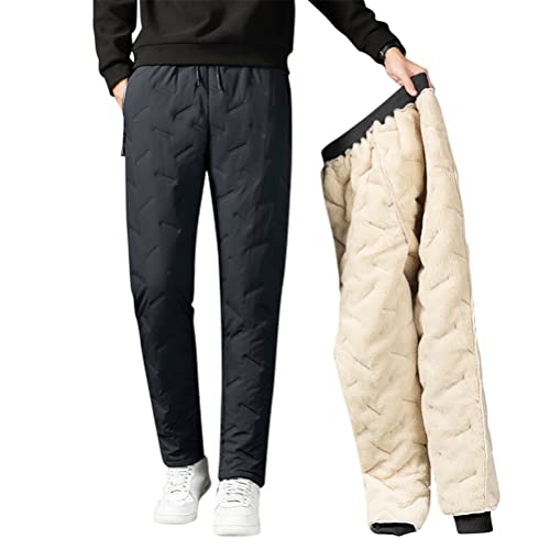 Onsoyours Herren Hose Warme Jogginghose Casual Sporthose Winter Fleece Sweatpants Sherpa Gefüttert Hosen mit Taschen Herren Sweathose Gürtel Freizeithose Thermo Mode B Dunkelgrau 3XL von Onsoyours