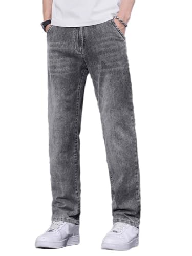 Onsoyours Herren Jeans Baggy Jeanshose Y2K Straight Leg Hose Vintage Loose Jeanshosen D Grau L von Onsoyours