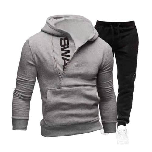 Onsoyours Herren Jogginganzug Sportanzug Männer Trainingsanzug Fitness Sporthose und Trainingsjacke A Grau S von Onsoyours