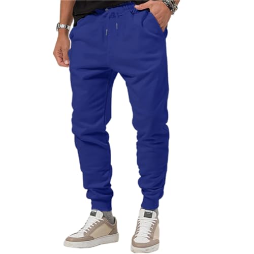 Onsoyours Herren Jogginghose Leichte Trainingshose Lange Sweathose Freizeit Sporthose mit Taschen und Kordelzug Chino Hosen Herren Baumwolle Freizeithose A Dunkelblau M von Onsoyours