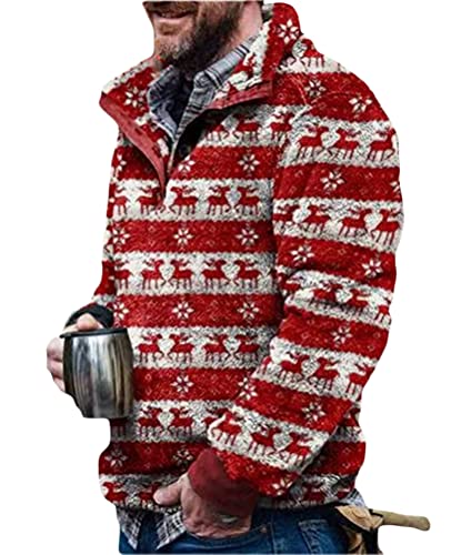 Onsoyours Herren Kunstfell Doppelseitige Wolle Jacke mit Taschen Warm Plüsch Mantel Sweatshirt Pullover Kapuzenpullover Plüschjacke Kitz M von Onsoyours