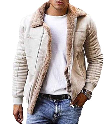 Onsoyours Herren Mantel Wintermantel Trenchcoat Übergangsjacke Coat Winter Herbst Winddicht Warm Wildleder Parka Mantel Overcoat Street Style Aprikose M von Onsoyours